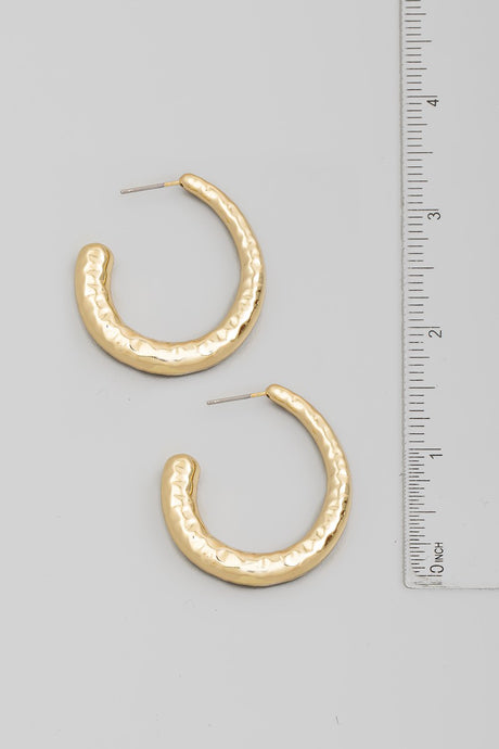 Textured Oval Tube Hoop Earrings