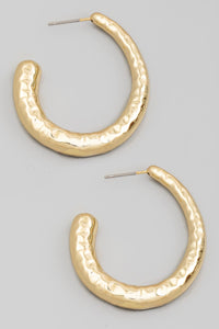Textured Oval Tube Hoop Earrings
