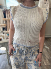 Knit tank with flutter sleeves