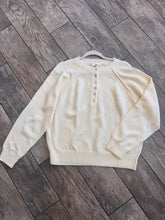 round neck henley sweater