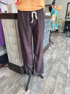 Alex Linen Pant in Brown
