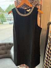 JEWEL NECK STRETCH TWEED DRESS