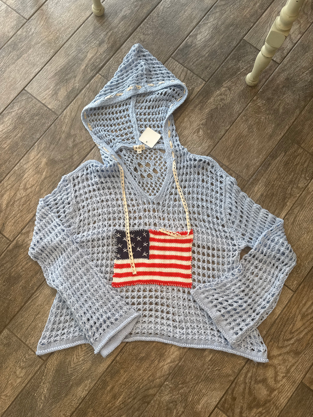 American Dream Crochet Top  Blue