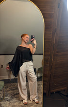 asymmetric chiffon cape top