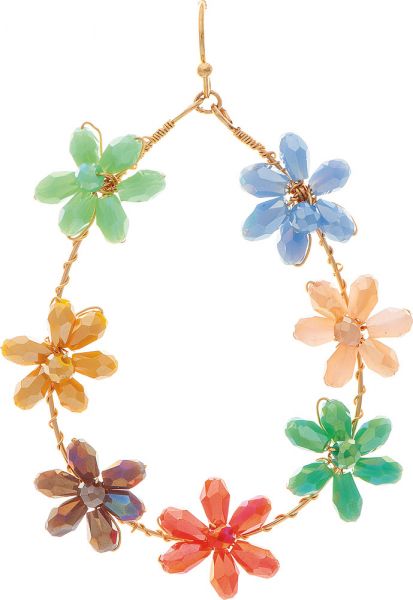 MULTI FLOWER BEAD EARRINGS