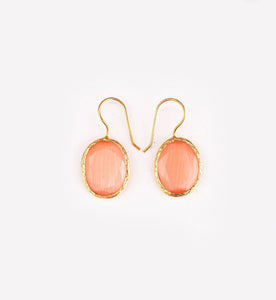 ELANIA EARRING (CAT EYE STONE PEACH)