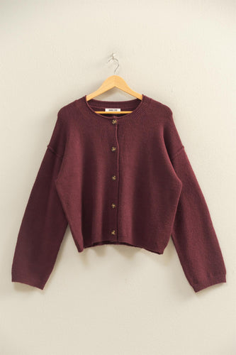 SOFT CARDIGAN IN DARK CHERRY COLOR