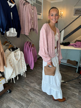 Blush Flower Button Cardigan