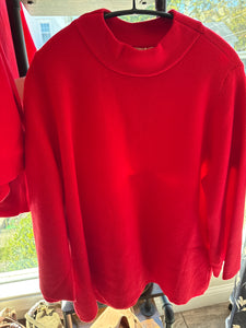 MOCK NECK RED SWEATER