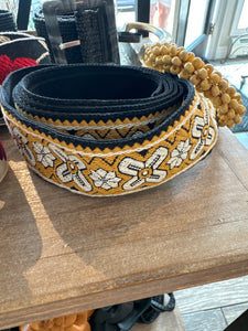 MUSTARD MOTIF BELT