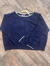 Navy contrast detail sweater