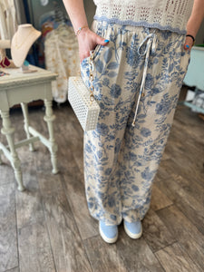 Soft linen wide leg pants