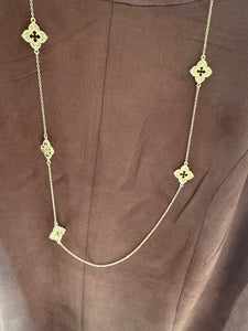 CLOVE AND CZ LONG NECKLACE