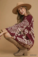 ABSTRACTPRINT MOCK NECK SWEATER DRESS