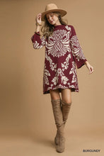 ABSTRACTPRINT MOCK NECK SWEATER DRESS