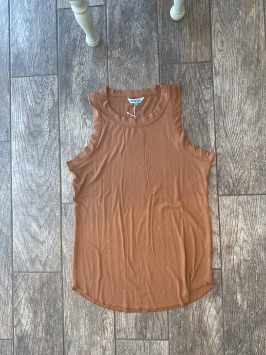 Brown Ribbed Tank