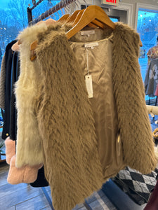 Zoe Faux Fur Vest  Brown