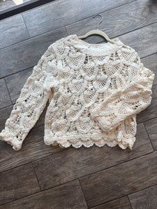 Ivory Mod Crochet Sweater