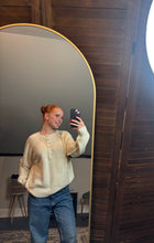 round neck henley sweater