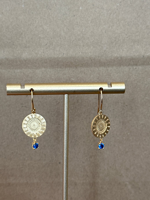 18K GF COIN SAPHIRE EARRINGS
