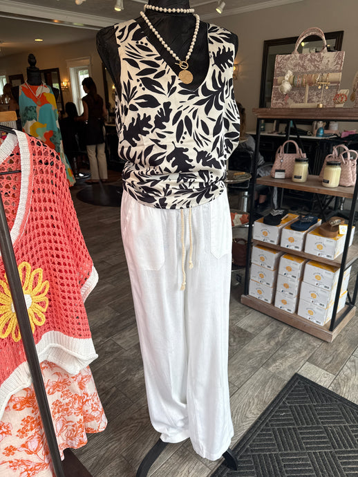 Alex Linen Pant in White