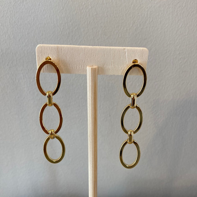 Oval Chain Link Dangle Earrings