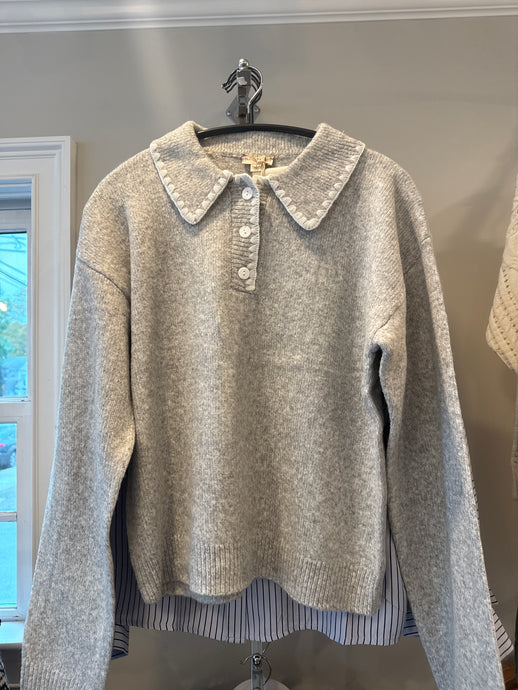 EMBROIDED POLO SWEATER