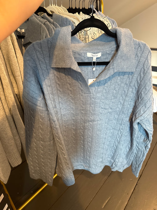 Cable Knit Polo Sweater