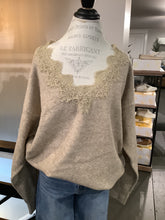 sweater with lace detail v neck