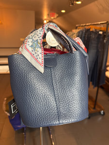 Leather Small Bag in Navy