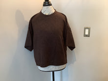 Short  sleeve cropped sweater -brown