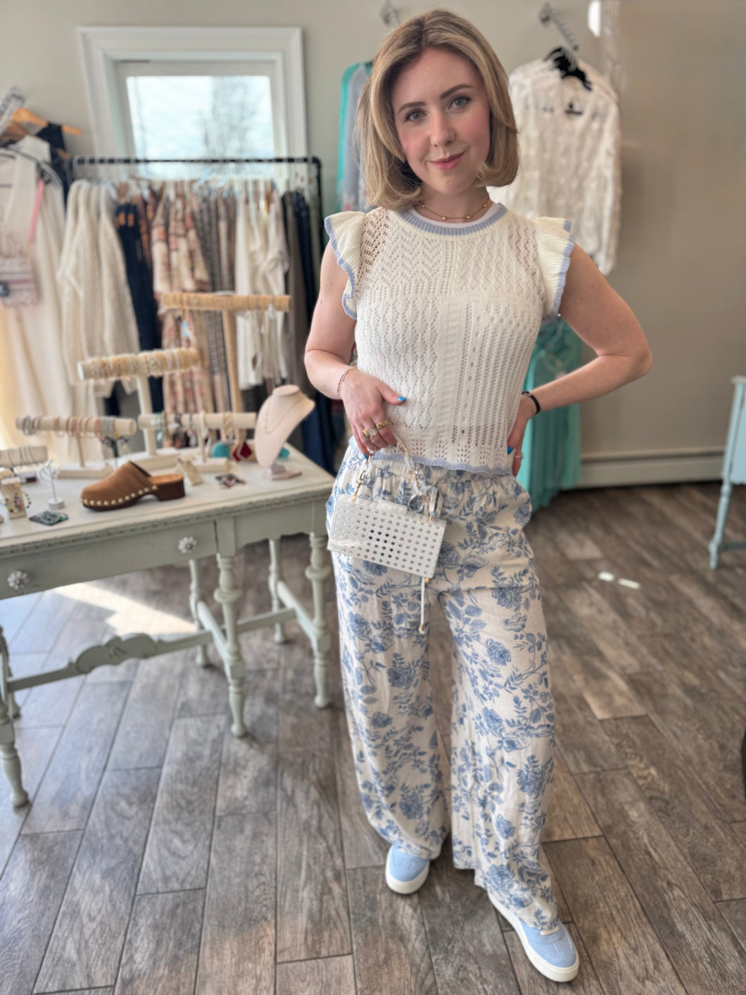 Soft linen wide leg pants