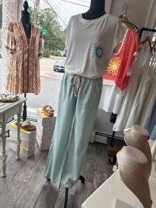 Alex Linen Pant in Frost Mint