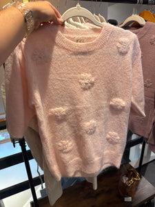 Soft Pink Puffed Sleeve Sweater