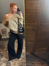 sweater with lace detail v neck