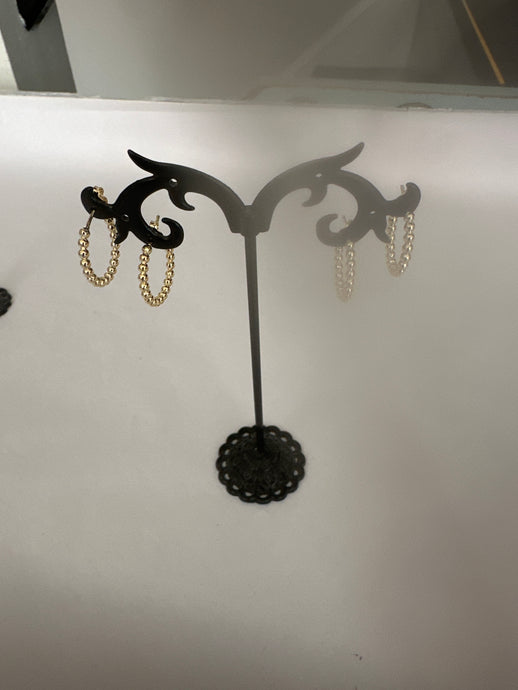 18MM 18K GF BEADED HOOP