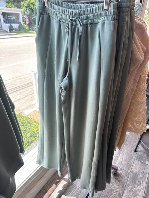 Sage Green Wide Leg Pants