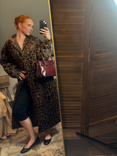 Leopard faux fur long coat