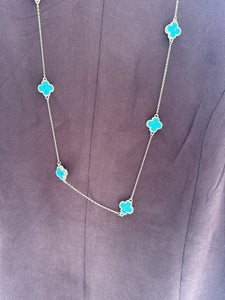 TURQUOISE CLOVE LONG NECKLACE
