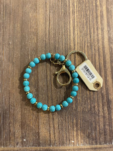 Teal Beaded Keychain