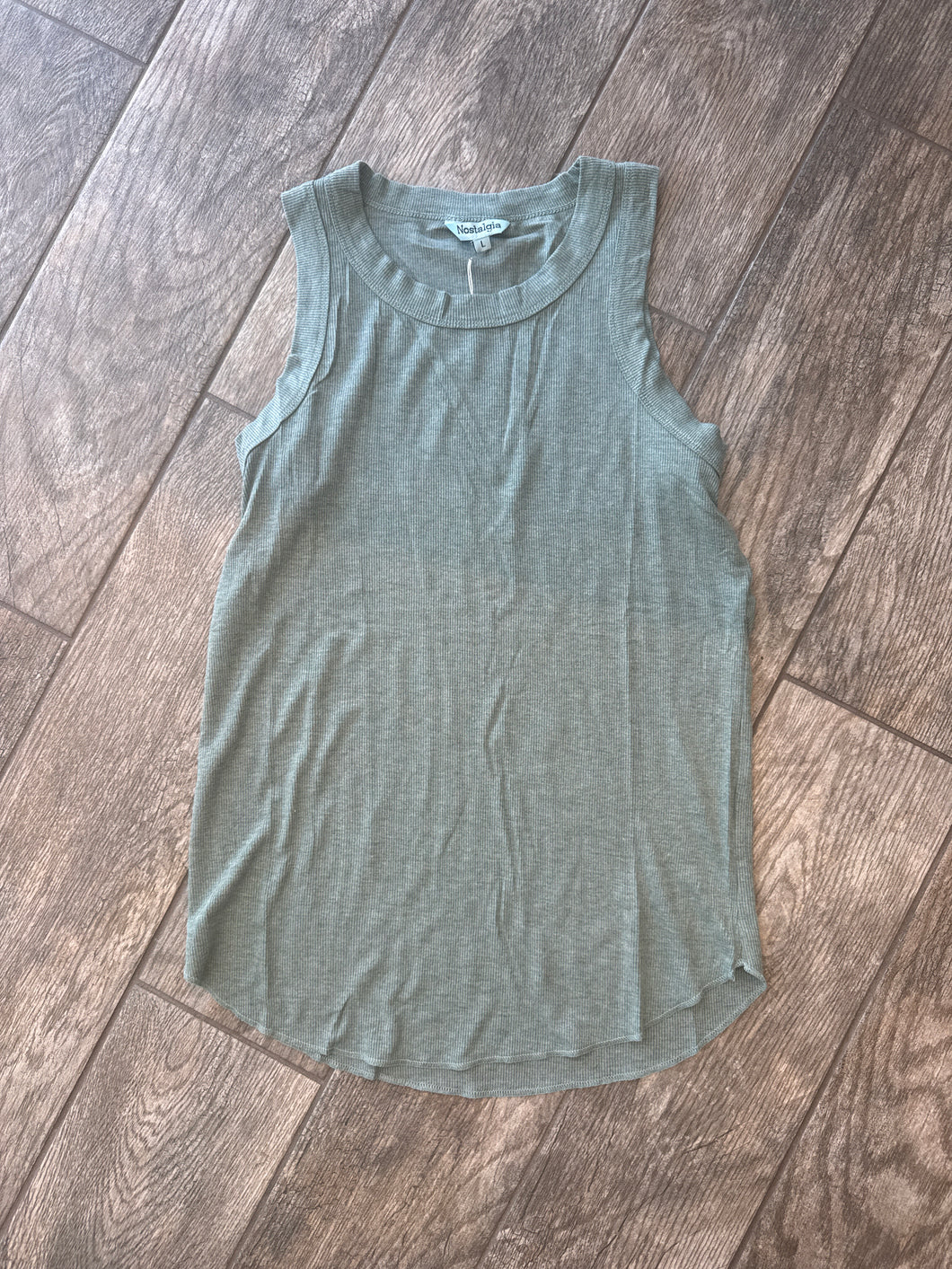 Green Ribbed Tank