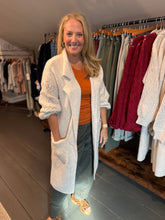 cable knit coat
