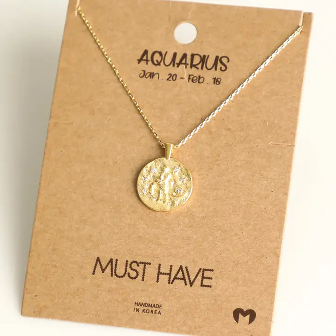 Aquarius Coin Necklace