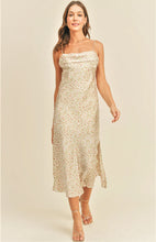 Cream Multi, Leopard Print, Midi Slip Dress