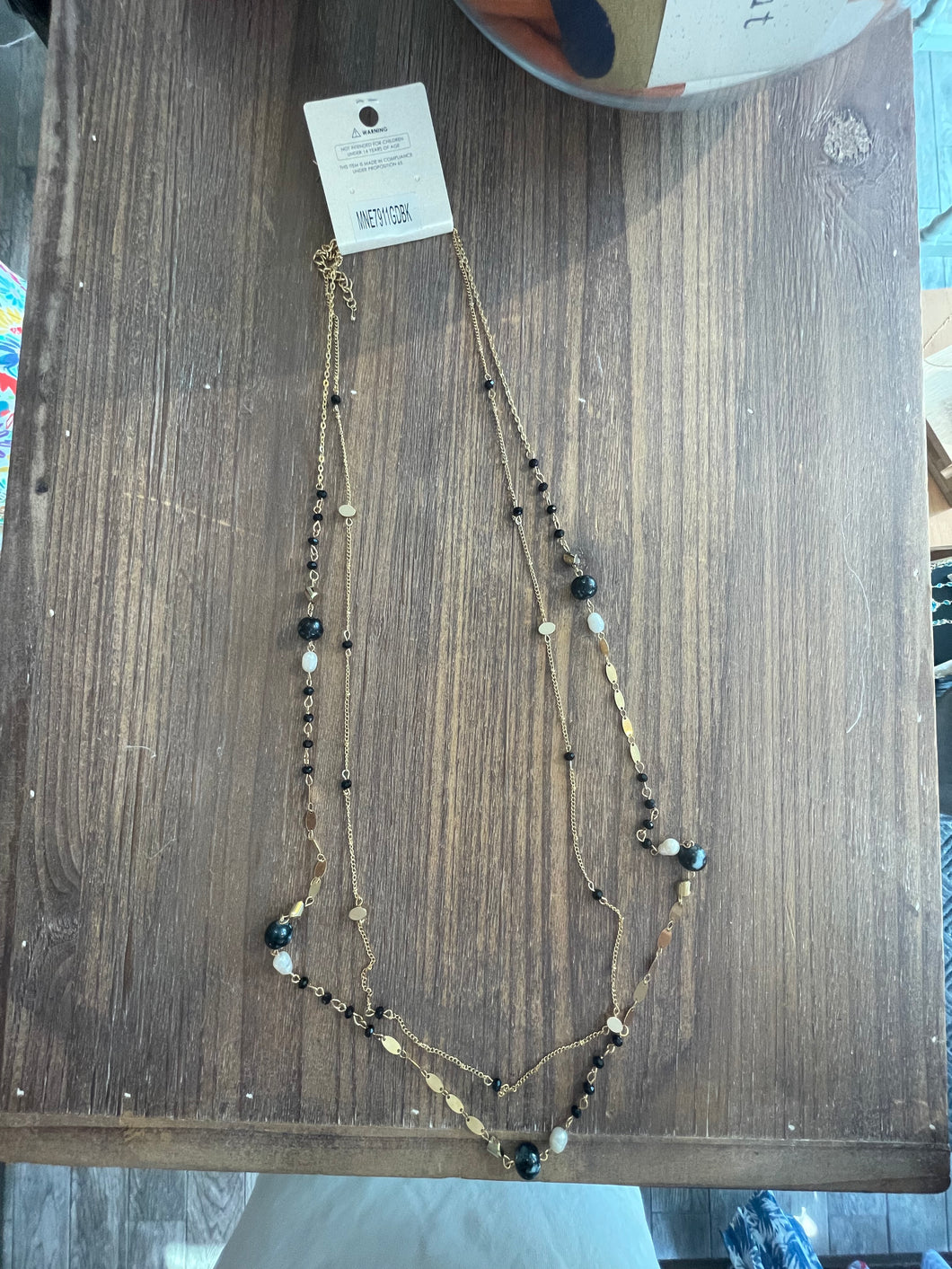 Double Strand Necklace With Earrings