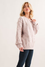 Fringe Detail Pullover Sweater in Baby Pink