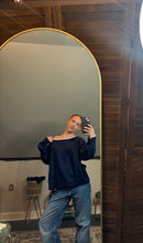 Navy contrast detail sweater