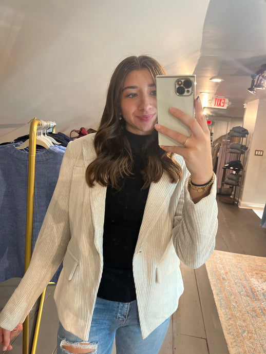 Single Breast Velvet Corduroy Blazer