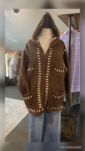 Chocolate oversized hooded cardigan