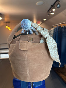 Small Suede Bag in Tan